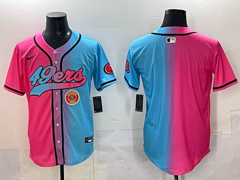 Men 2025 San Francisco 49ers blank Pink Blue pink Nike Limited NFL Jersey 0022->san francisco 49ers->NFL Jersey